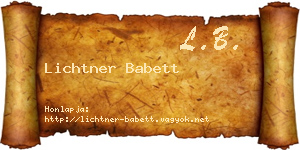 Lichtner Babett névjegykártya